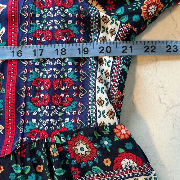 Women’s Casual Boho Floral V Neck Printed Bohemian Blouse - Multicolor - Picture 13 of 16